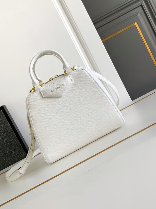Elegant Givenchy Anyigona Cube Brown Leather Top - Handle Crossbody Bag 1319