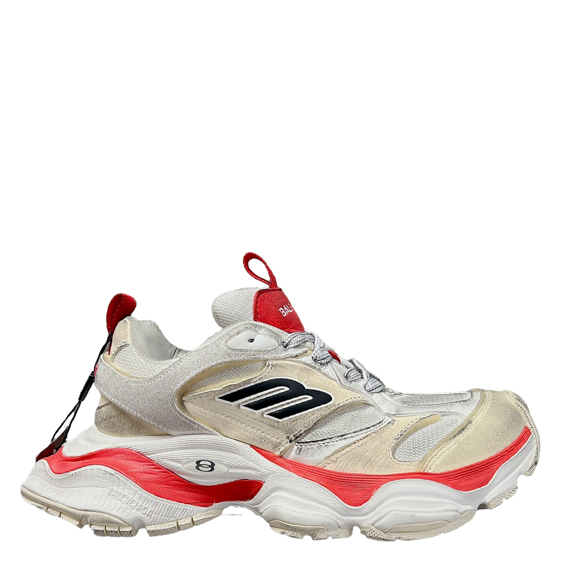 Balenciaga - Inspired Chunky Sneakers With Red Accents For Trendy Outfits