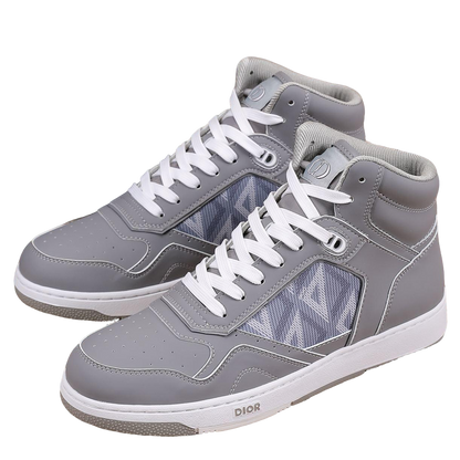 Dior Men's High Top Sneakers with Oblique Pattern and Adjustable Strap