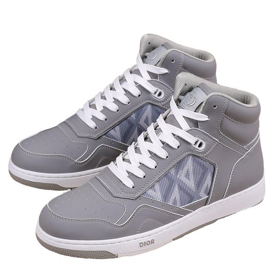 Dior Men's High Top Sneakers with Oblique Pattern and Adjustable Strap