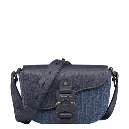 Stylish Dior Saddle Bag With Signature Monogram And Leather Accents CA435