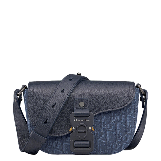 Stylish Dior Saddle Bag With Signature Monogram And Leather Accents CA435