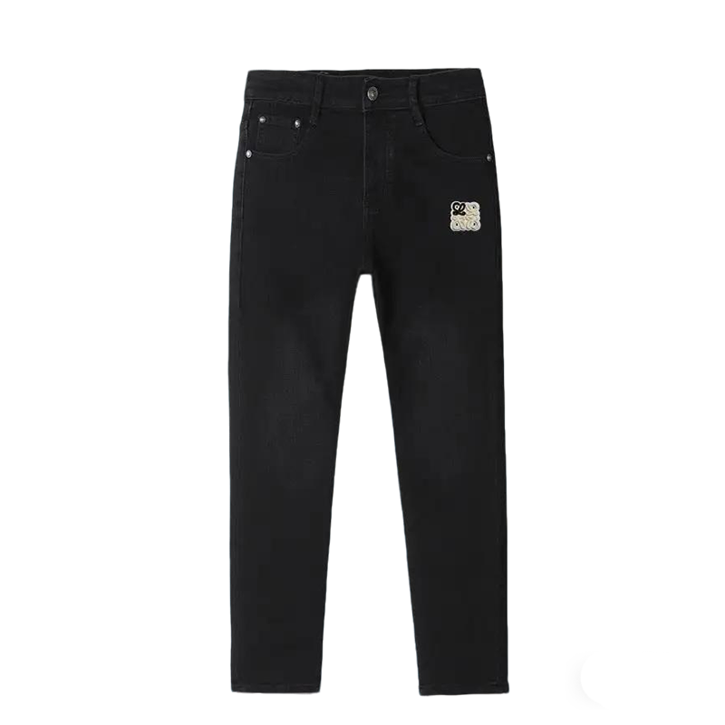 Loewe Men's Black Denim Jeans With Unique Brand Logo Detail