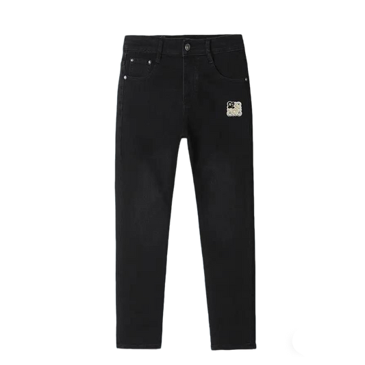 Loewe Men's Black Denim Jeans With Unique Brand Logo Detail
