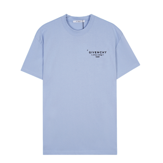 Stylish Givenchy Light Blue/Black/White T Shirt With Brand Logo For Fashion Enthusiasts