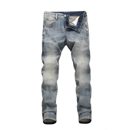 Philipp Plein Men's Light Wash Denim Jeans With Subtle Brand Detailing