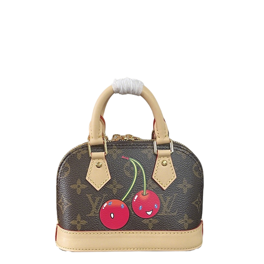Adorable Louis Vuitton Alma BB Bag With Cherry Motif For Fashion Enthusiasts