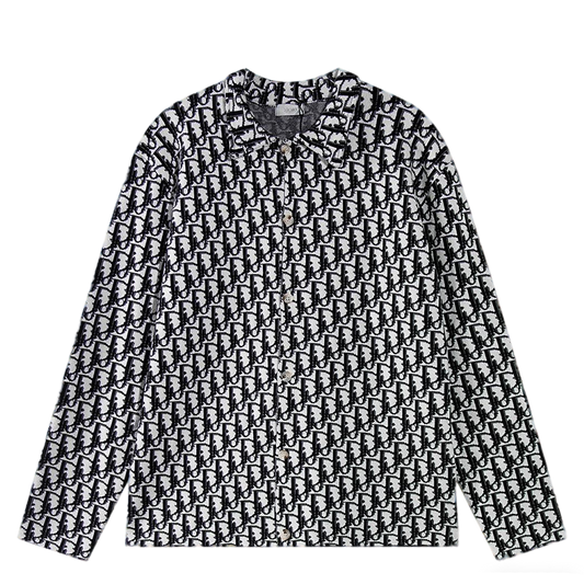 Dior Inspired Monogram Patterned Long Sleeve Sweater For Style