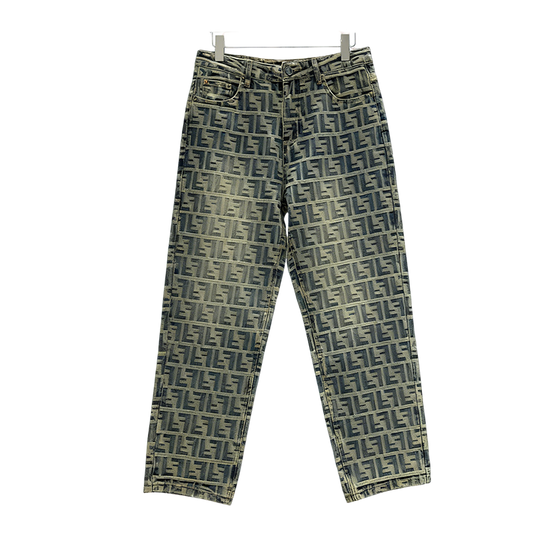 Fendi Fashionable Jeans With Iconic FF Pattern For Stylish Looks