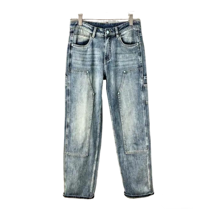 Louis Vuitton Men's Light Blue Denim Cargo Jeans With Functional Pockets