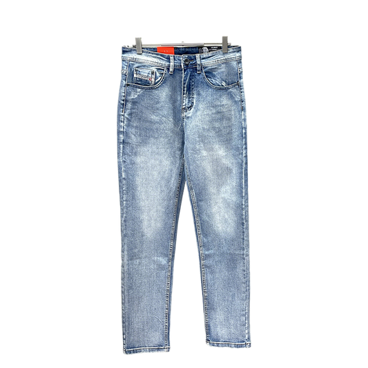 Diesel Men's Light Blue Washed Slim-Fit Denim Jeans with Iconic Details