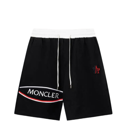 Moncler Men's Black Drawstring Shorts with Brand Logo Detailing