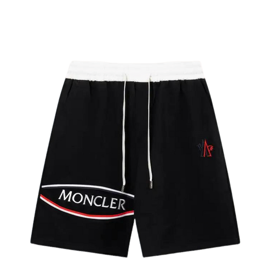 Moncler Men's Black Drawstring Shorts with Brand Logo Detailing
