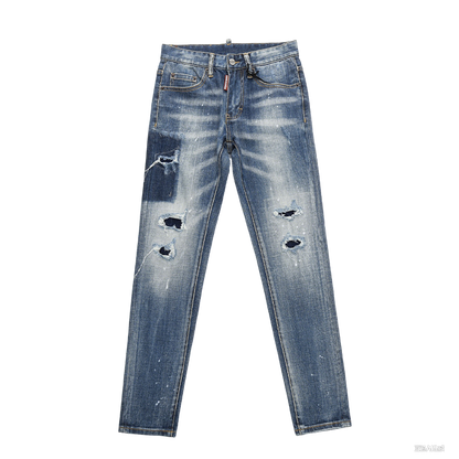 Men's Dsquared2 Distressed Denim Jeans with Rips and Patches