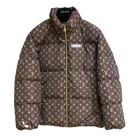 Louis Vuitton Brown Monogram High - Neck Down Jacket