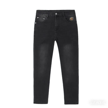 Versace Men's Black Denim Jeans With Signature Medusa Accent Detail