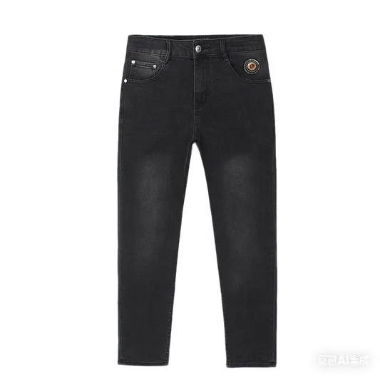 Versace Men's Black Denim Jeans With Signature Medusa Accent Detail
