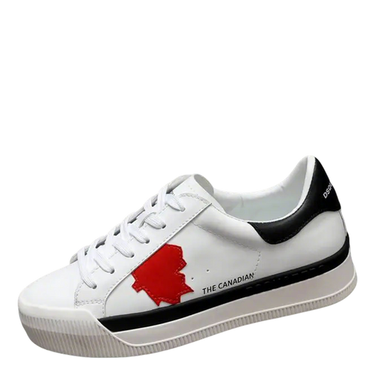 DSQUARED2 White Casual Sneakers With Red Accent And "THE CANADIAN" Text