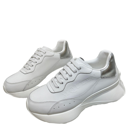 Alexander McQueen Unisex Oversized Sneakers With Metallic Heel Accents