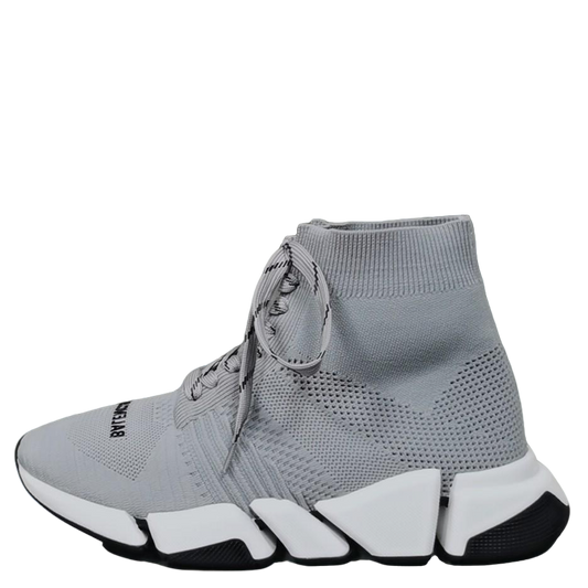 Balenciaga Unisex Grey Lace-up Sock Sneakers Fashionable Choice for Men and Women