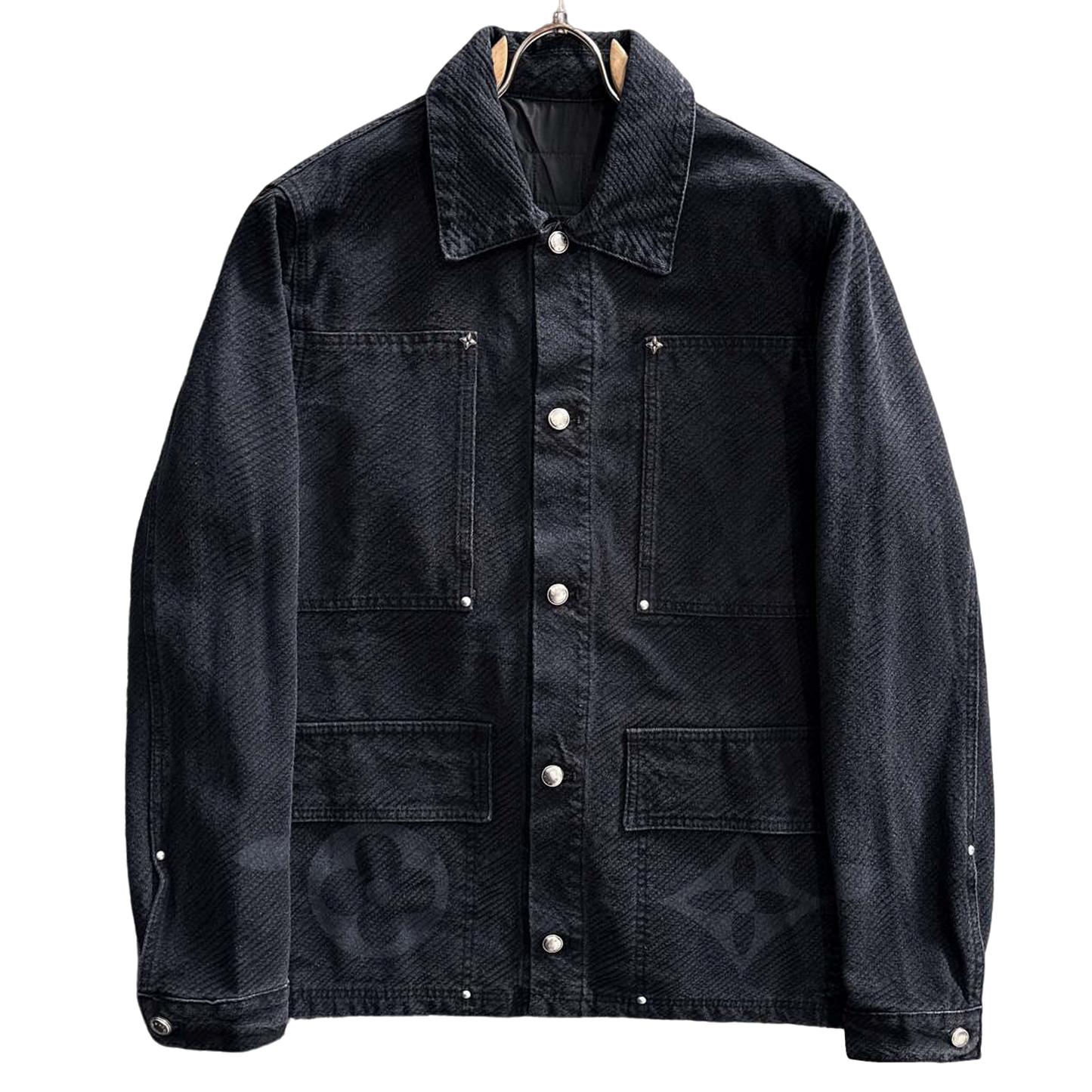Louis Vuitton Denim Jacket with Decorative Studs and Subtle Monogram