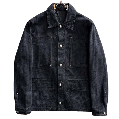 Louis Vuitton Denim Jacket with Decorative Studs and Subtle Monogram