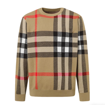 Burberry Men's Classic Check Crew Neck Knitted Sweater