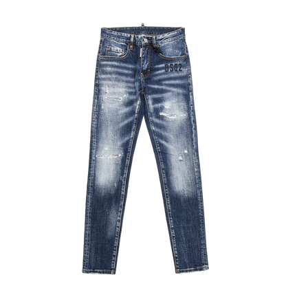 Stylish Dsquared2 Distressed Denim Jeans for Men with Vintage Wash and Ripped Details