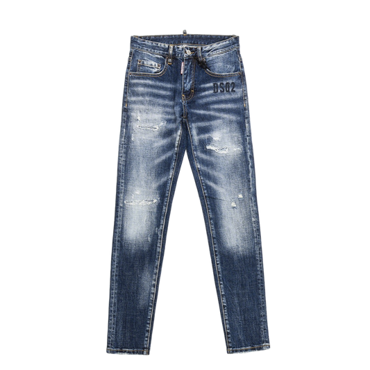 Stylish Dsquared2 Distressed Denim Jeans for Men with Vintage Wash and Ripped Details