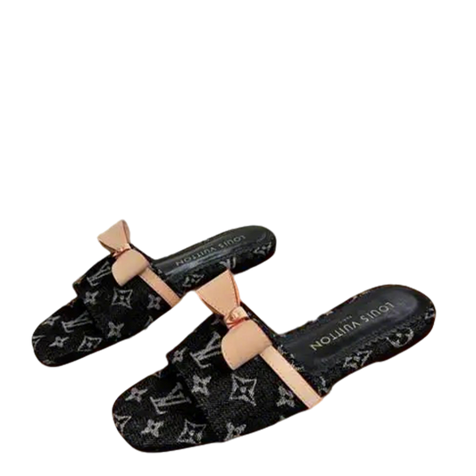 Louis Vuitton Bow Decorated Monogram Slides For Women