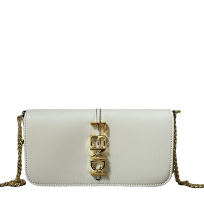 Elegant Fendi Chain Crossbody Bag With Gold - Tone Logo Accent 1121