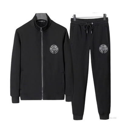 Chrome Hearts Black Tracksuit With Signature Circular Emblem