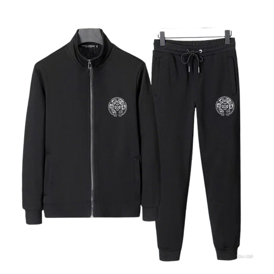 Chrome Hearts Black Tracksuit With Signature Circular Emblem