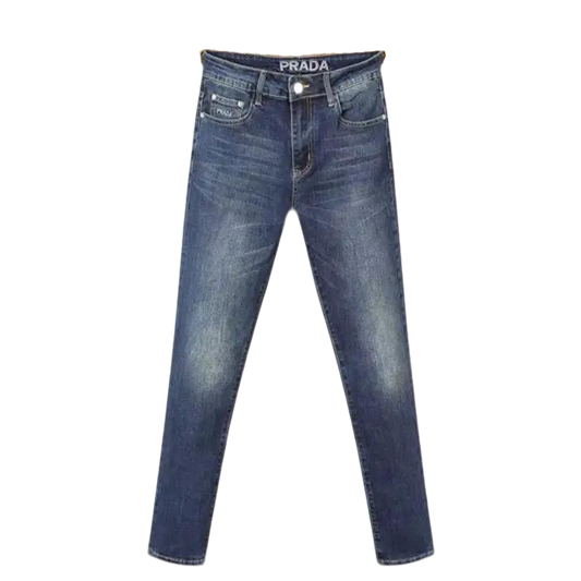 Prada Men's Blue Denim Jeans With Classic Design And Premium Craftsmanship