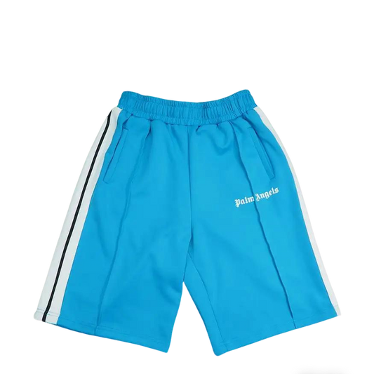 Palm Angels Blue Casual Shorts With Side Stripes
