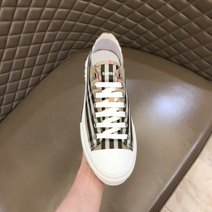 Burberry Unisex Plaid Canvas Sneakers Stylish Comfortable Footwear For Men And Women