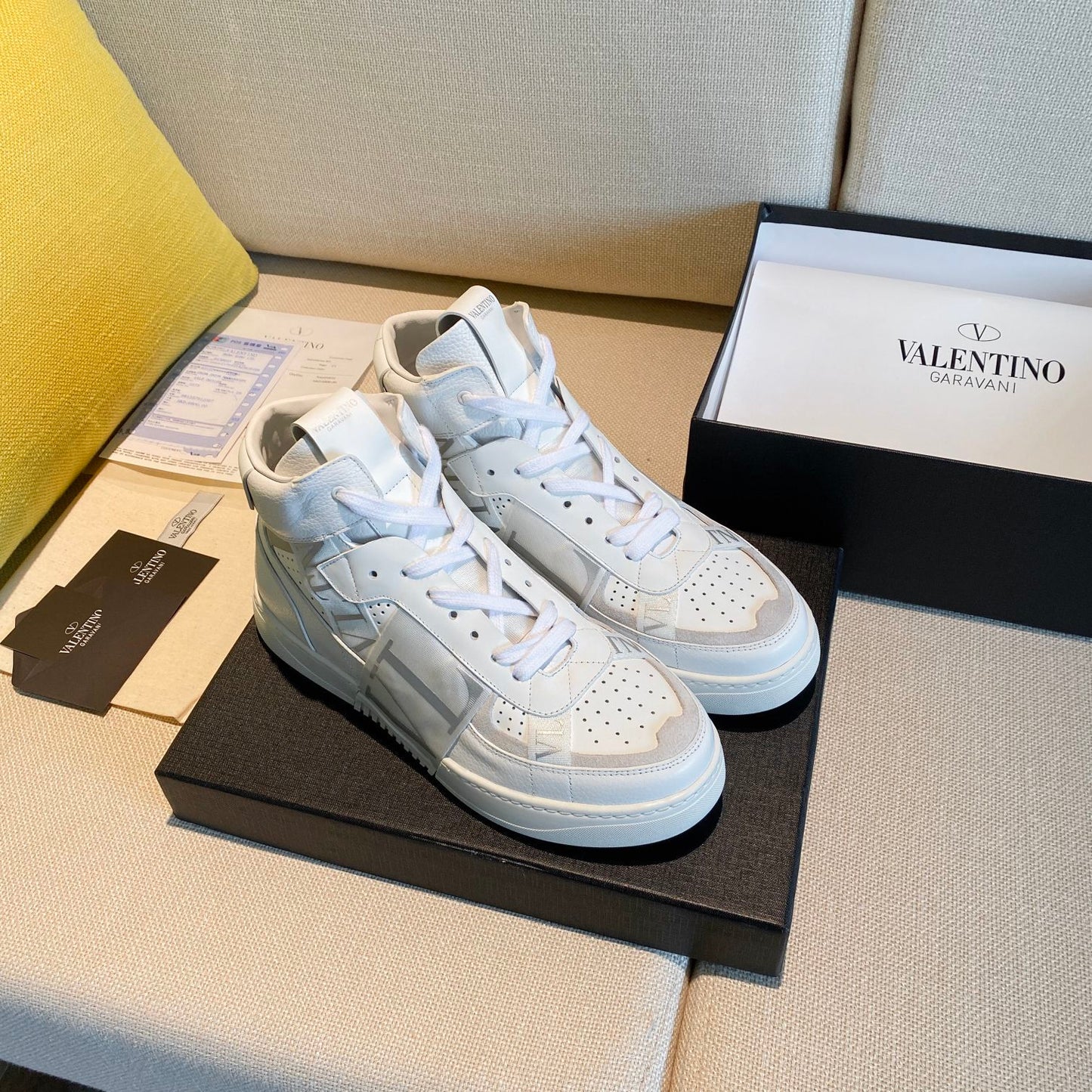 Valentino Men's Luxury Sneakers Fashion Mesh Design Casual Athletic Shoes