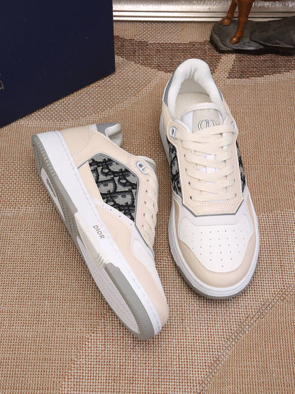 Dior Mens Sneakers Luxury Leather Casual Shoes With Oblique Pattern