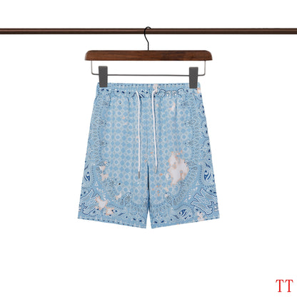 Men's AMIRI Light Blue Patterned Short - Sleeve Shirt And Shorts Set