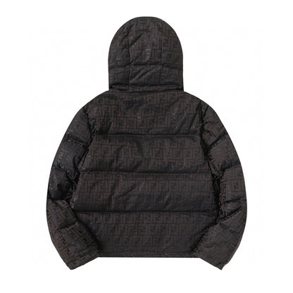 Fendi Stylish Down Jacket With Signature Patterns And Hood