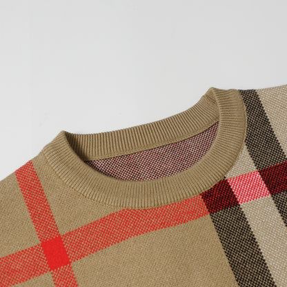 Burberry Men's Classic Check Crew Neck Knitted Sweater
