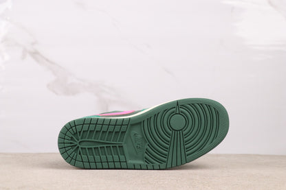 Air Jordan 1 Low Green Pink Leather Basketball Shoes For Men Women
