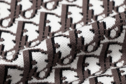 Dior Monogram Pattern Long Sleeve Knitted Fashion Sweater