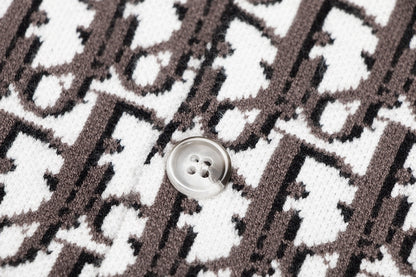 Dior Monogram Pattern Long Sleeve Knitted Fashion Sweater