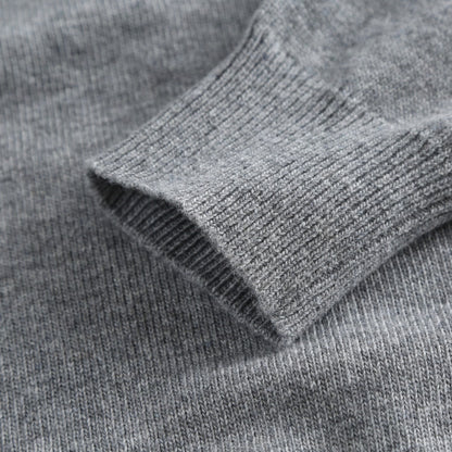 Burberry Men's Grey Half - Zip Cashmere Sweater With Logo