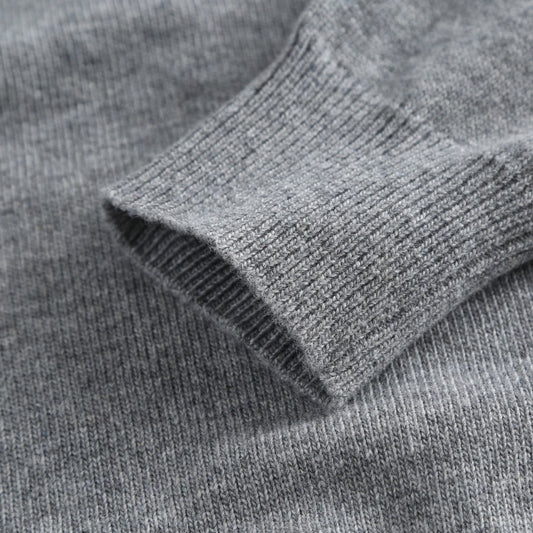 Burberry Men's Grey Half - Zip Cashmere Sweater With Logo