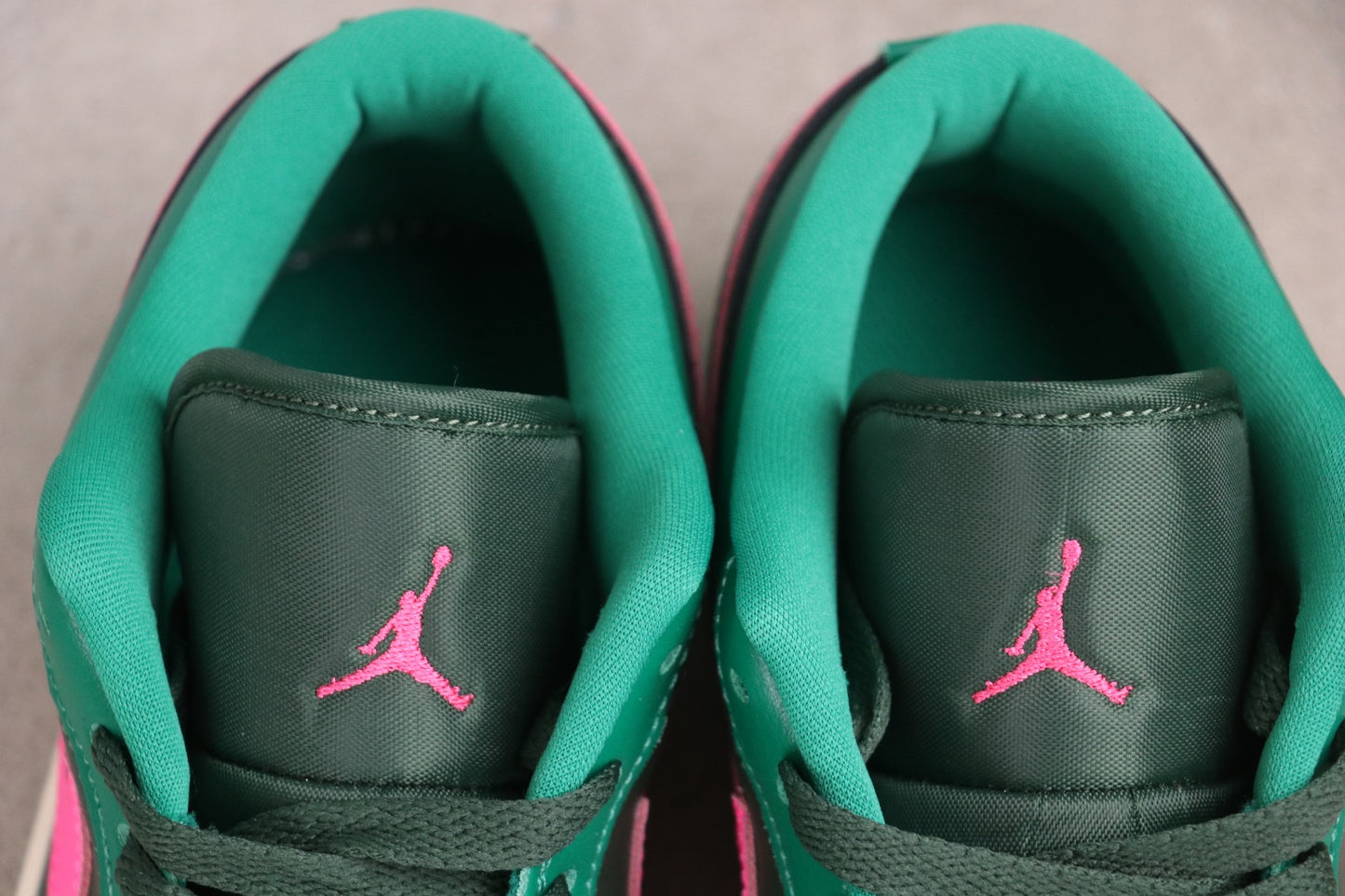 Air Jordan 1 Low Green Pink Leather Basketball Shoes For Men Women