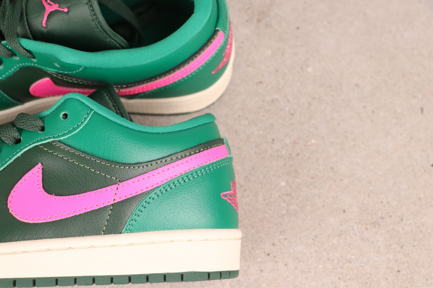 Air Jordan 1 Low Green Pink Leather Basketball Shoes For Men Women