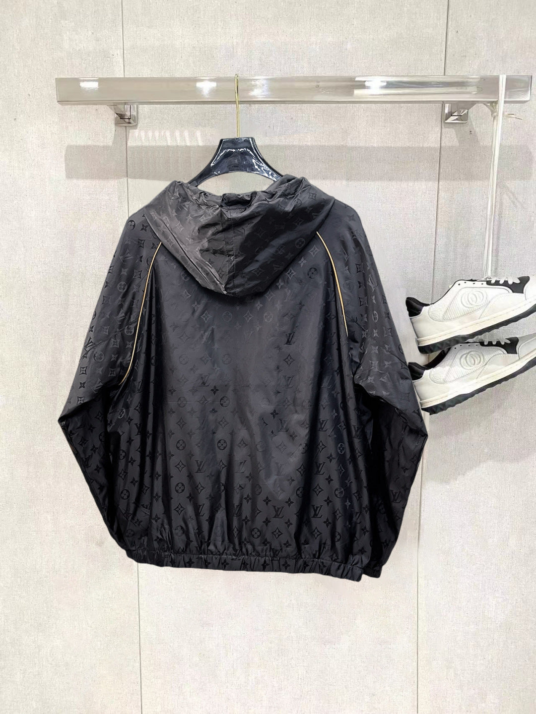 Louis Vuitton Monogram Print Hooded Windbreaker with Zip-Front