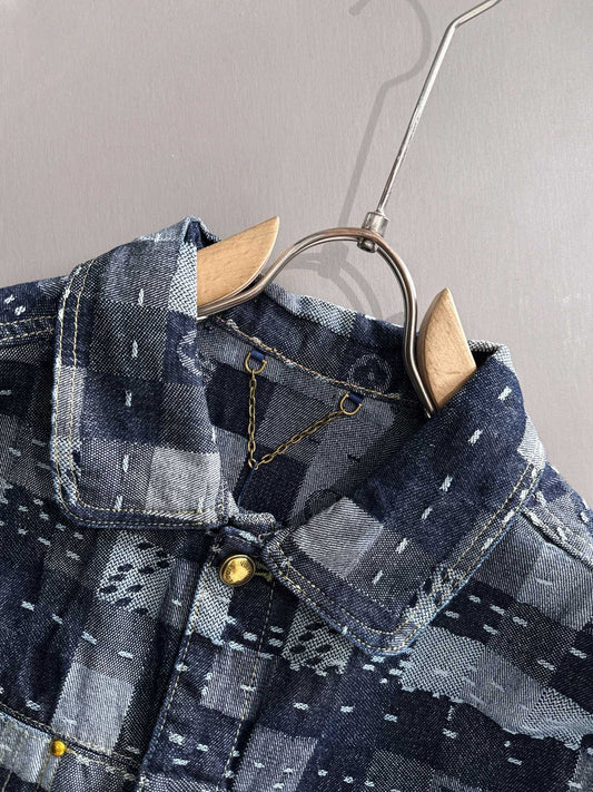 Louis Vuitton Patchwork Denim Jacket with Subtle Monogram